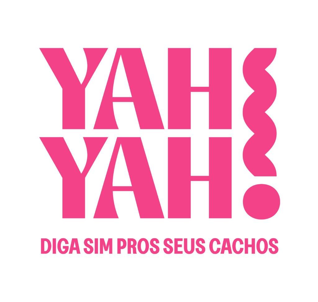 Logotipo da Yah Yah, marca de cosméticos capilares inspirada na beleza coreana, com foco em hidratação, definição e proteção para cabelos cacheados.